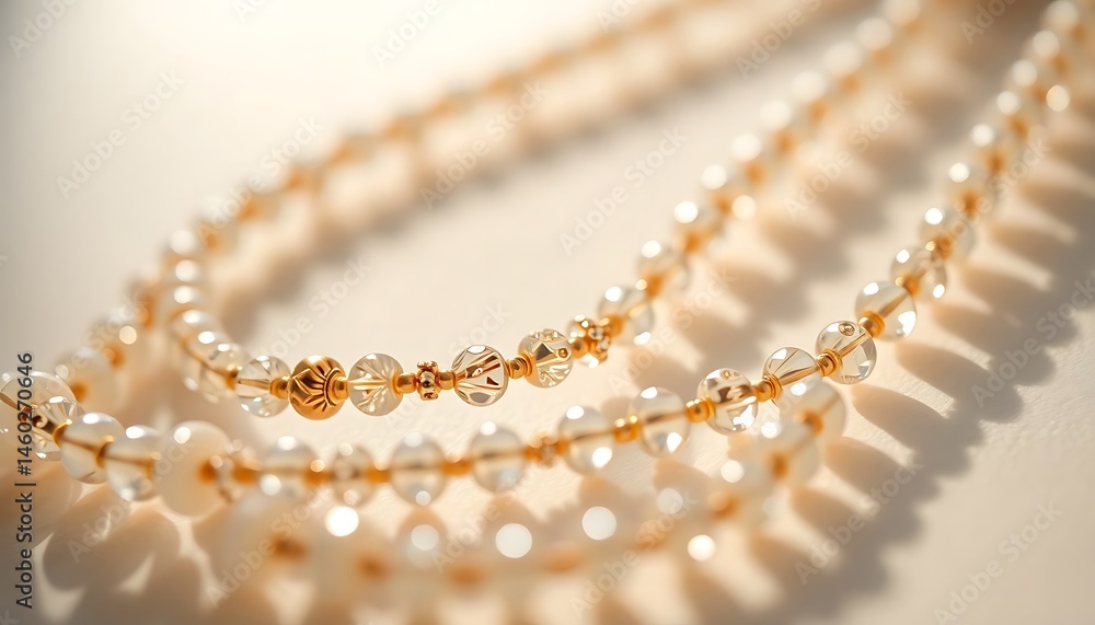 close up of a necklace on a table close up of a necklace on a table