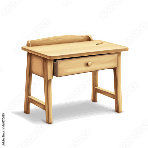 2D flat vector illustration of Childrens Desk, isolated on a white background.