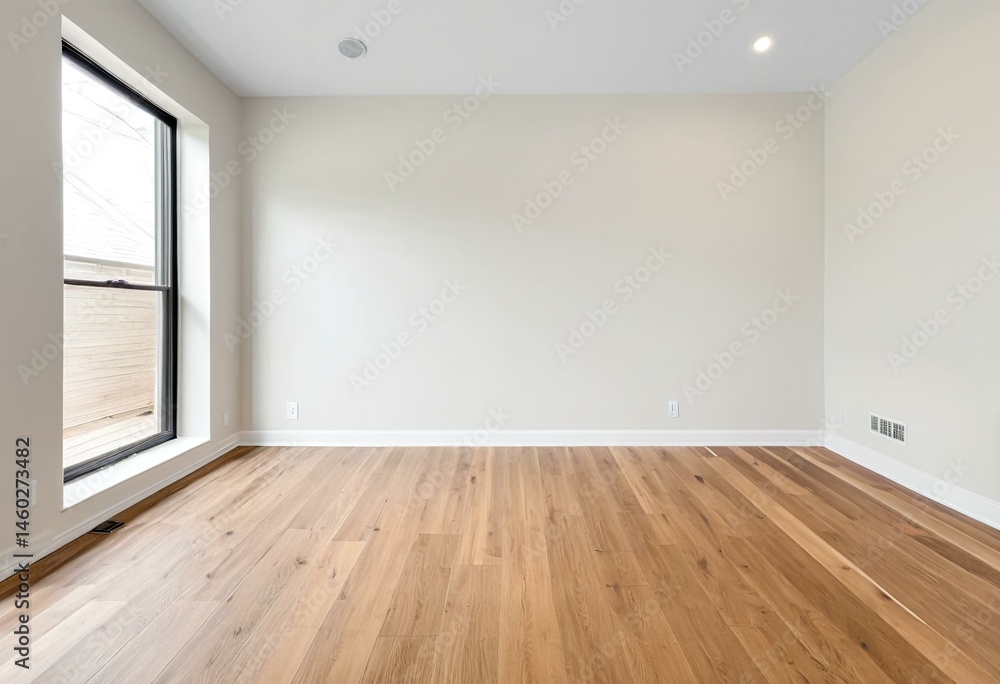 A empty room with hardwood floors and white walls. A empty room with hardwood floors and white walls.