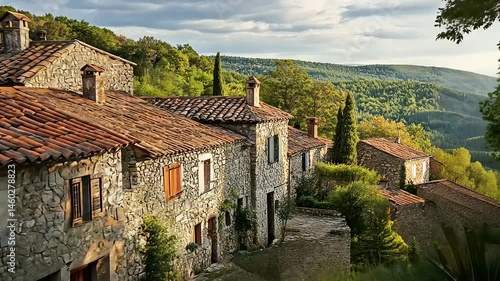 Charming Stone Village in Provence France with Scenic Landscape and Architecture