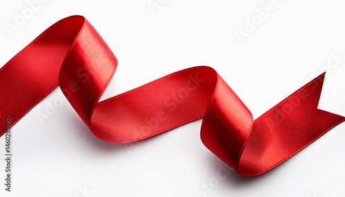 red ribbon isolated on a white background