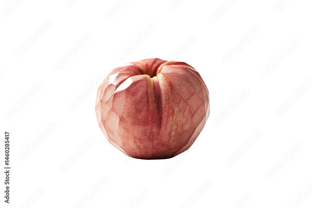 Fototapeta premium Single red peach fruit isolated on studio shot art food ripe diet life on transparent background