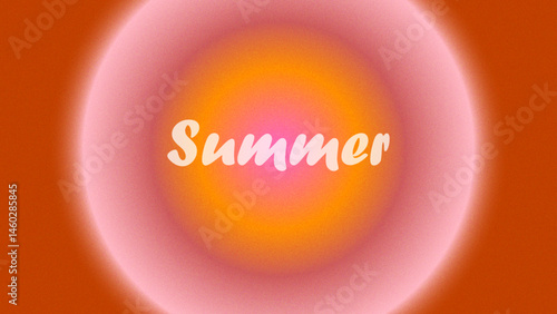 Summer themed background with a warm orange backdrop and a central gradient circle creates a vibrant and inviting design