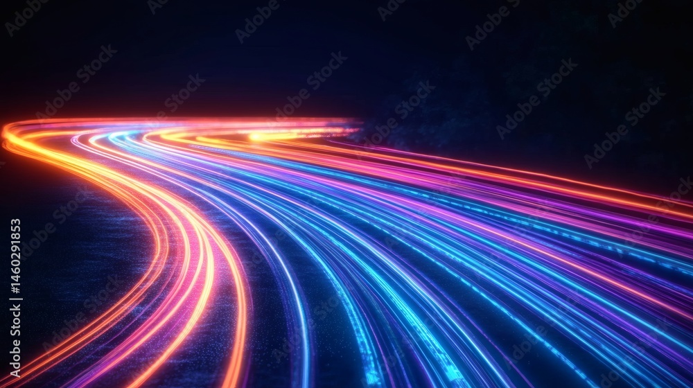 Glowing futuristic road curves with high speed neon trails representing cyber infrastructure digital connectivity AI driven transportation quantum networking and the evolution of modern technology,
Glowing futuristic road curves with high speed neon trails representing cyber infrastructure digital connectivity AI driven transportation quantum networking and the evolution of modern technology,