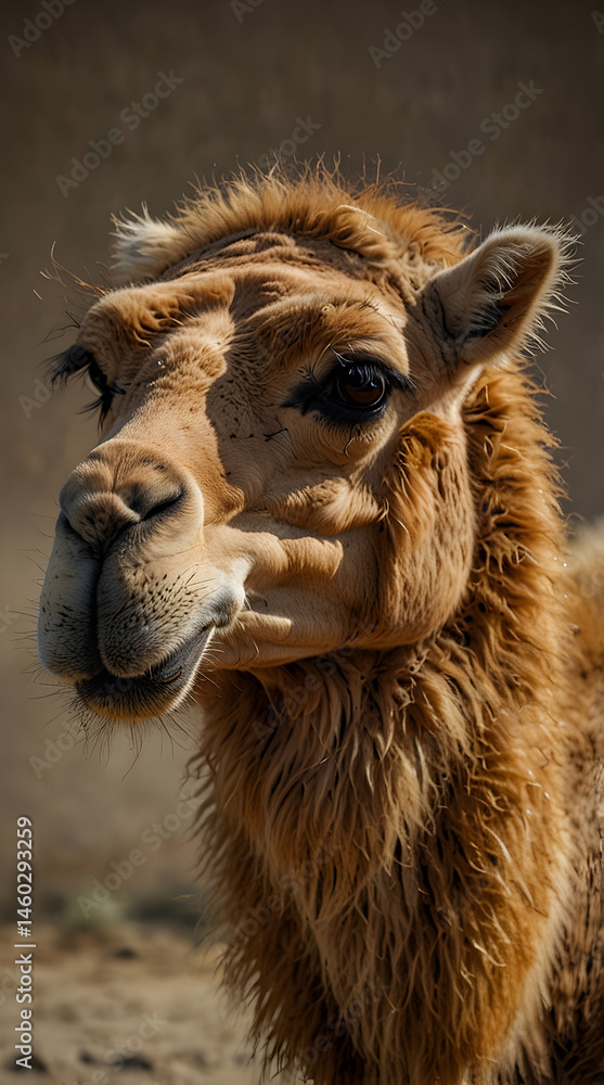 Fototapeta premium Dromedary Camel with Desert-Hued Fur