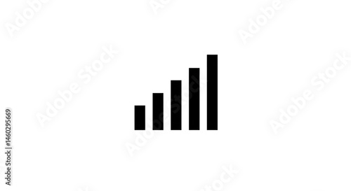 A simple graphic depicting a bar chart with increasing values on a black background illustration