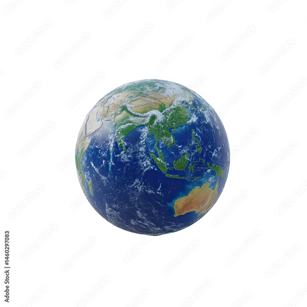 Stunning detailed image of planet earth showing asia australia and pacific on transparent background Stunning detailed image of planet earth showing asia australia and pacific on transparent background