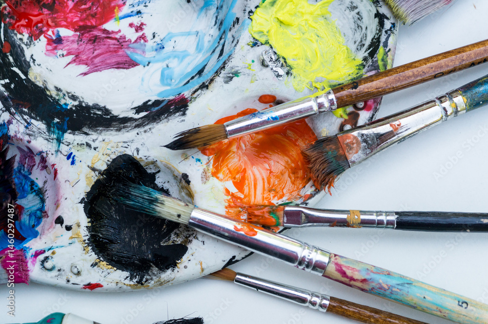 Obraz premium Acrylic painting sessions at school