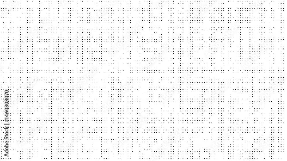 3d rendered high tech animated halftone dots and grid animation, randomly dots flickering abstract background