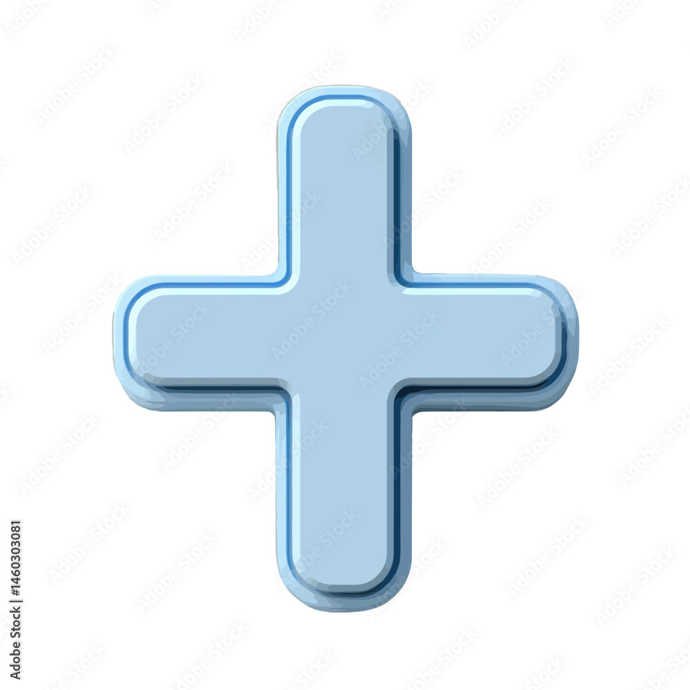 Volumetric illustration of an add to cart icon in light blue color with a sleek, modern design Volumetric illustration of an add to cart icon in light blue color with a sleek, modern design
