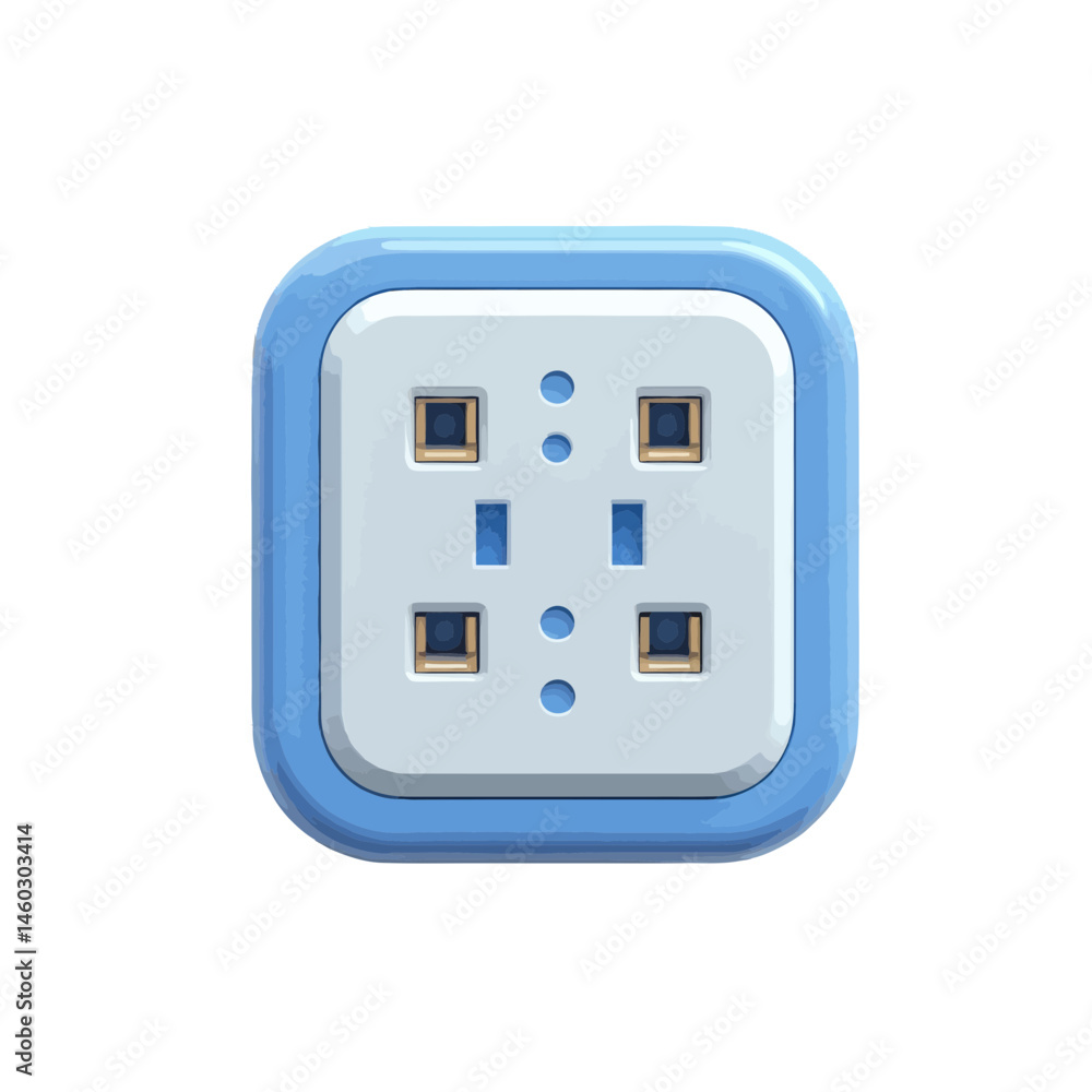 Volumetric illustration of an Ethernet port showcasing connectivity features and design elements in modern technology Volumetric illustration of an Ethernet port showcasing connectivity features and design elements in modern technology