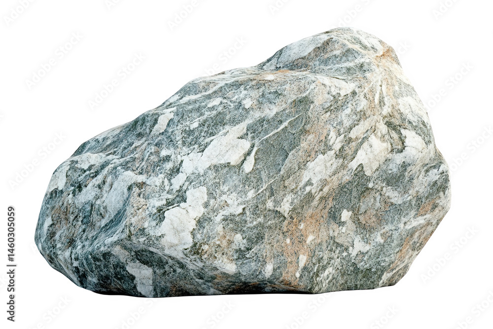 Large grey and white marble rock isolated on art hard cold stone image on transparent background Large grey and white marble rock isolated on art hard cold stone image on transparent background