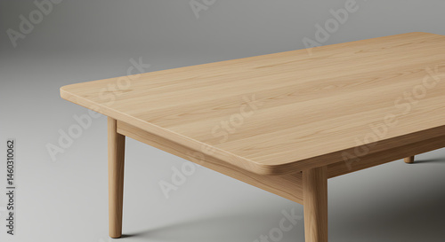 Modern Wooden Table With A Minimalist Design For Interior Decoration