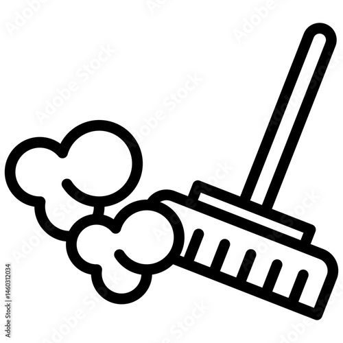 Minimalist Line Art Dusting Icon