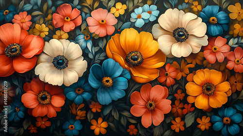 Wallpaper Mural colorful flowers in the garden Torontodigital.ca