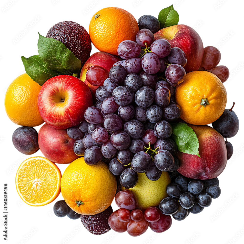 Rustic Fruit Salad Organic Medley of Handpicked Fruit Isolated on Transparent Background Rustic Fruit Salad Organic Medley of Handpicked Fruit Isolated on Transparent Background