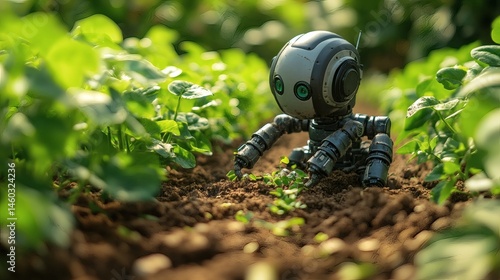 Wallpaper Mural Robotic crawler examines seedling growth in garden, agriculture automation concept, future farming technologies, precision agriculture robot tending plants Torontodigital.ca