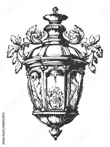 Elegant Vintage Lantern with Floral Details and Classic Design