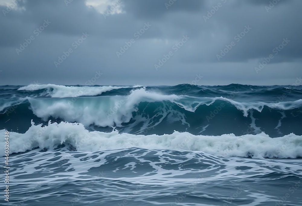 large wave in the ocean on a cloudy day large wave in the ocean on a cloudy day