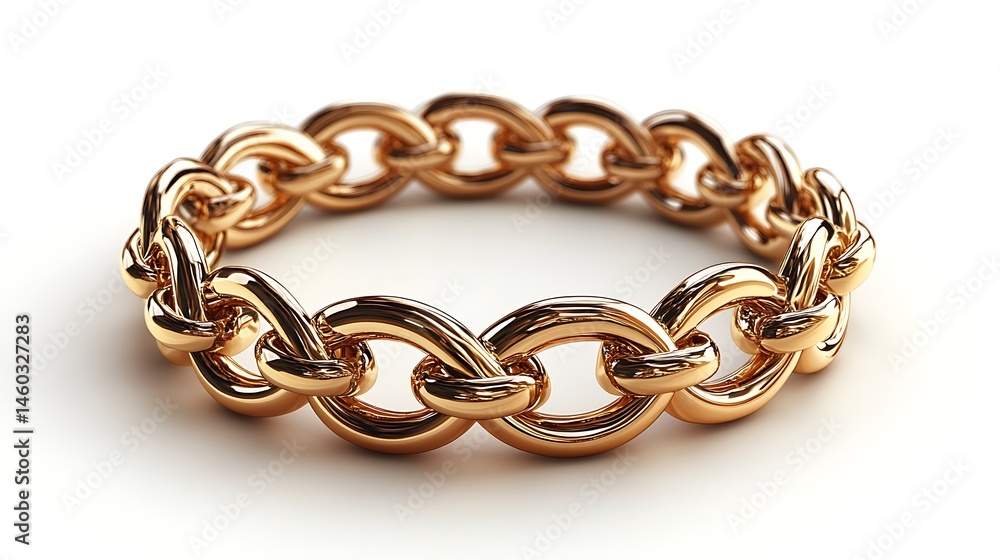 Obraz premium Elegant Golden Chain Bracelet Jewelry Design For Fashion Accessory High Resolution Images
