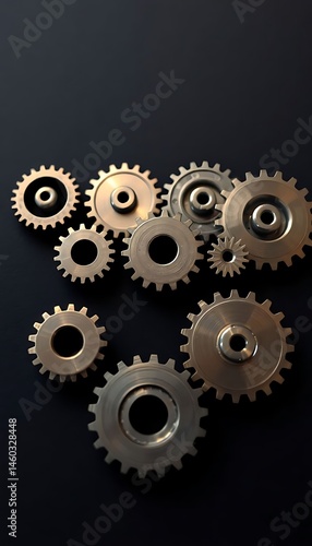 Wallpaper Mural group of metal gears sitting on top of a table Torontodigital.ca