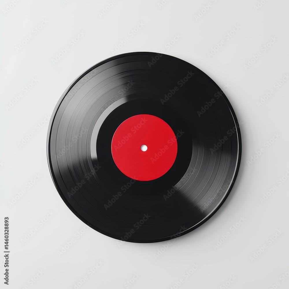 Obraz premium Showcase your designs with a crisp vinyl album cover mockup on a clean white background for a professional touch. Perfect for branding