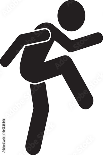 A black silhouette of a runner, a sport person in action, shows a man running, an illustration of fitness and exercise