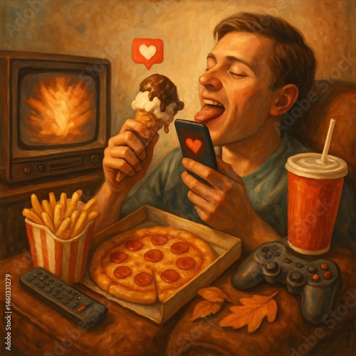 Instant gratification with social media and junk food
