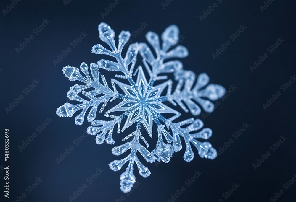 close up of a snowflake on a dark background close up of a snowflake on a dark background