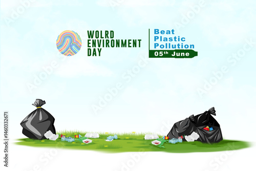 World Environment Day Beat Plastic Pollution, Suitable For Poster, Banners, Social Media And Other Design Needs