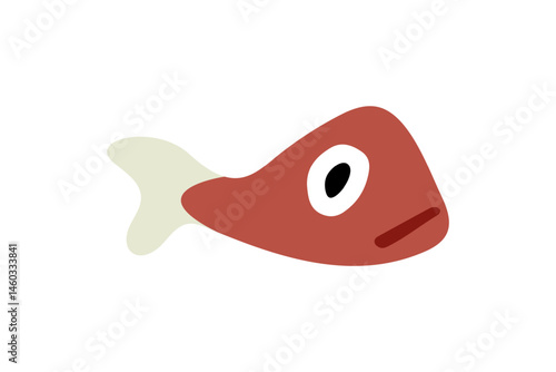 Red Cartoon Fish Illustration