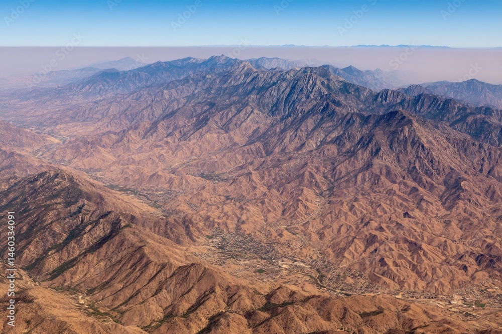 Fototapeta premium Mountain range aerial view