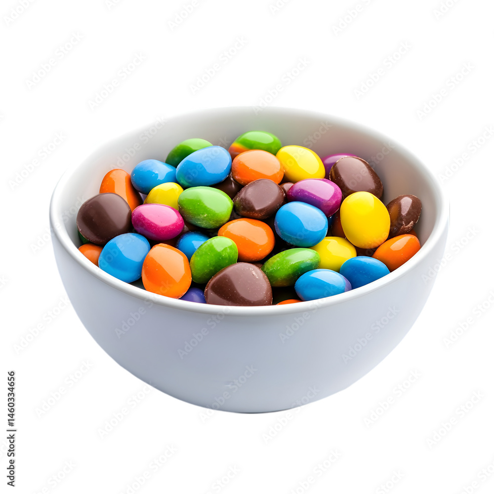 Close up of a white bowl filled with colorful chocolate candies on a black background studio shot real estate business ,technology ,selling ,purchasing ,agreement Close up of a white bowl filled with colorful chocolate candies on a black background studio shot real estate business ,technology ,selling ,purchasing ,agreement