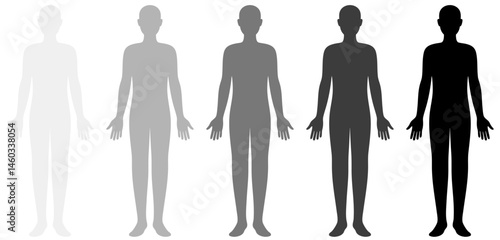 人のカラダのシルエット モノクロセット