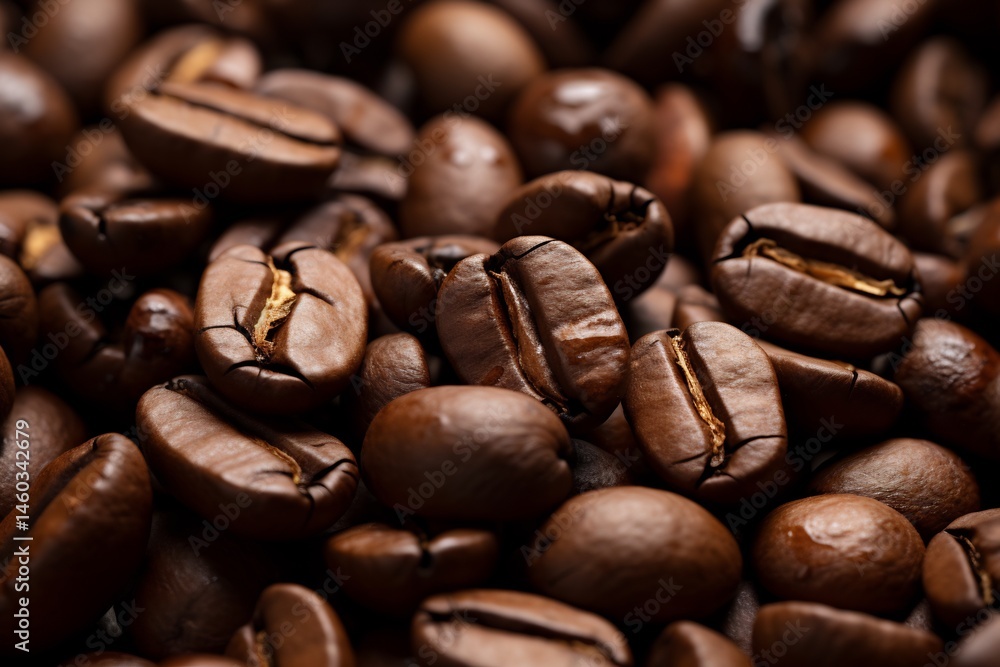 Aromatic mountain of roasted coffee beans, a morning fuel concept Aromatic mountain of roasted coffee beans, a morning fuel concept