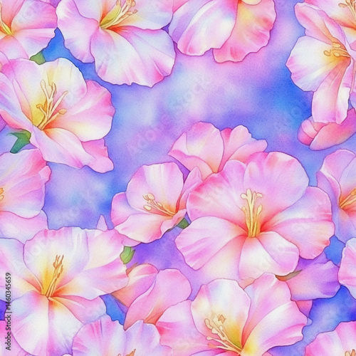 Wallpaper Mural watercolor botanical flowers texture seamless pattern. Creative minimalist style art background for children or trendy design with basic shapes. Simple childish scribble backdrop white background
 Torontodigital.ca