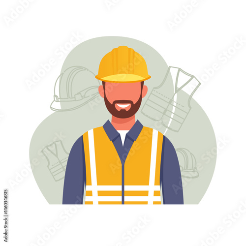 Male workers wear safety uniforms for work