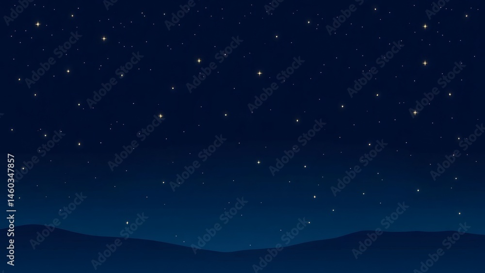 Fototapeta premium A soothing message with stars twinkling over a peaceful night sky