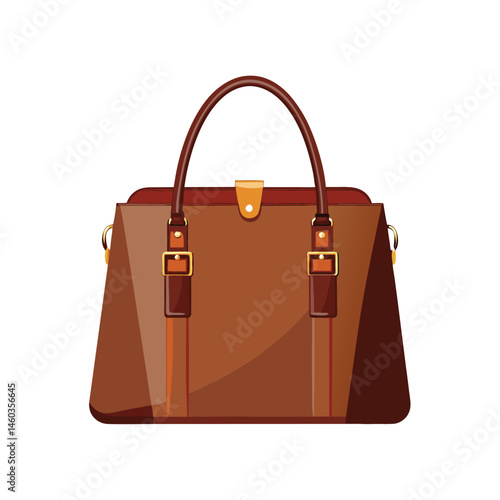  luxury ladies bag with hand hold vector art illustration 