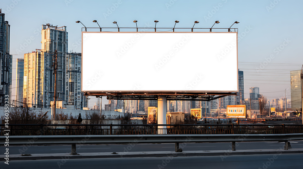 Blank billboard in the city mock up Blank billboard in the city mock up