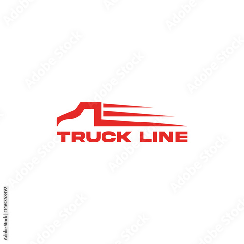 Truck Line Logo Design Simple