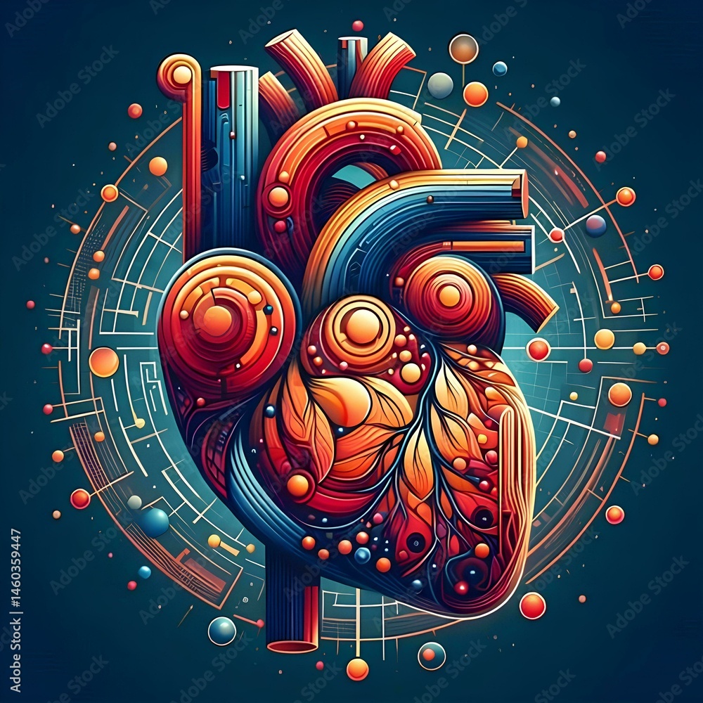 Fototapeta premium artistic image of an anatomical heart 82