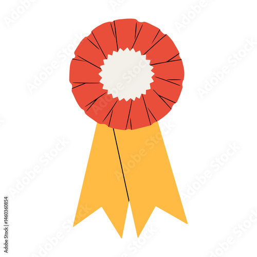 Vector illustration with a medal. First place award. Perfect for award ceremonies, sport events, trophy presentations, prints, cards or certificate design. Sports and achievement concept.