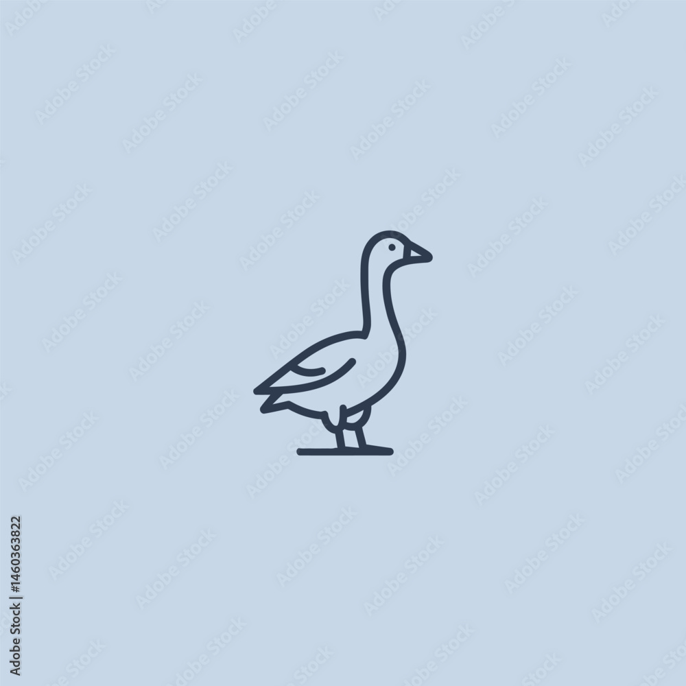 Obraz premium Swan logo in elegant and minimalist line art style.