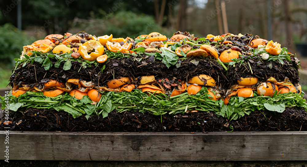 Obraz premium Layered Compost Bin A Guide to Home Composting