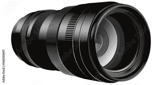 Camera lens aperture diagram simple black silhouette vector isolated on white background  -  