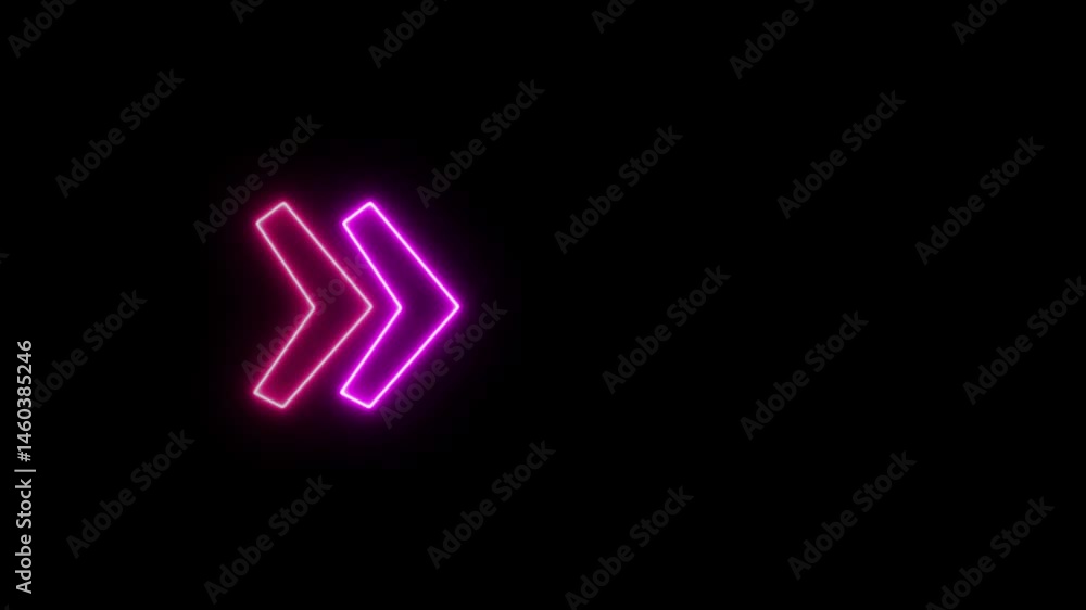 abstract arrow pointing graphic animation.arrow moving right on white background.Glowing neon light animated traffic directional arrows sign. abstract arrow pointing graphic animation.arrow moving right on white background.Glowing neon light animated traffic directional arrows sign.