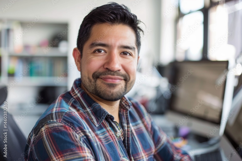 Portrait of a hispanic middle aged male Software Developer Portrait of a hispanic middle aged male Software Developer