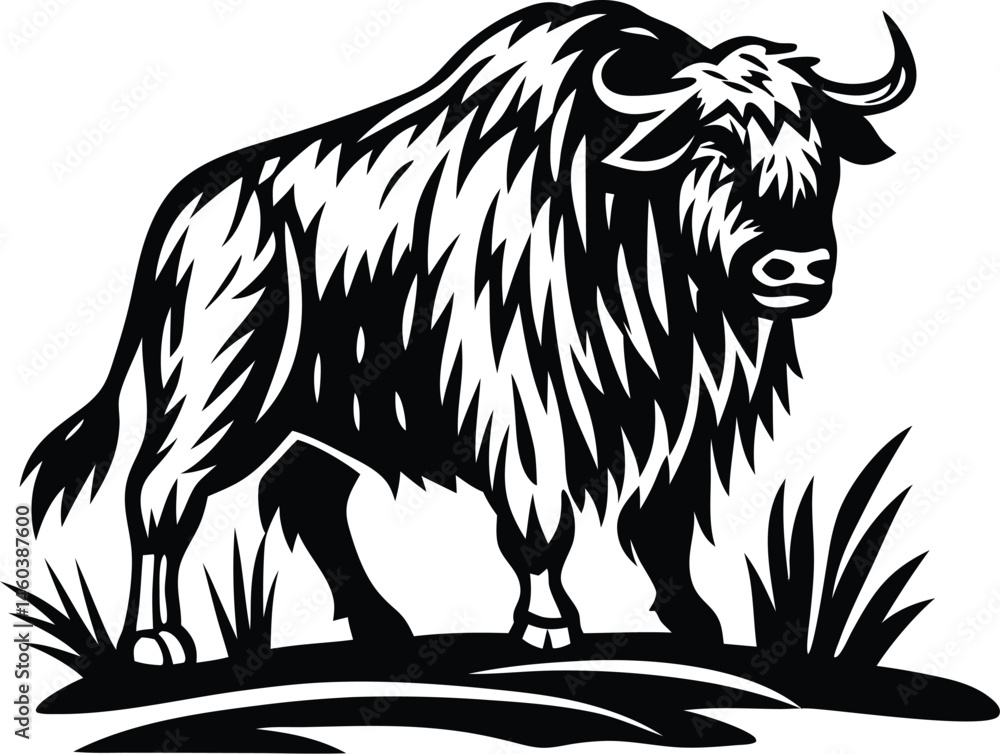 Obraz premium Silhouetted Cow Vector Artwork