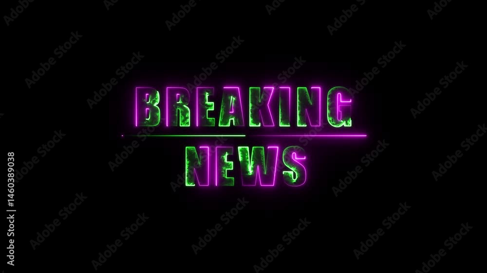 neon text Breaking News with TV animation on black background.glowing neon line Breaking News Broadcast TV Animation on blacktemplate signboard banner poster marketing neon text Breaking News with TV animation on black background.glowing neon line Breaking News Broadcast TV Animation on blacktemplate signboard banner poster marketing